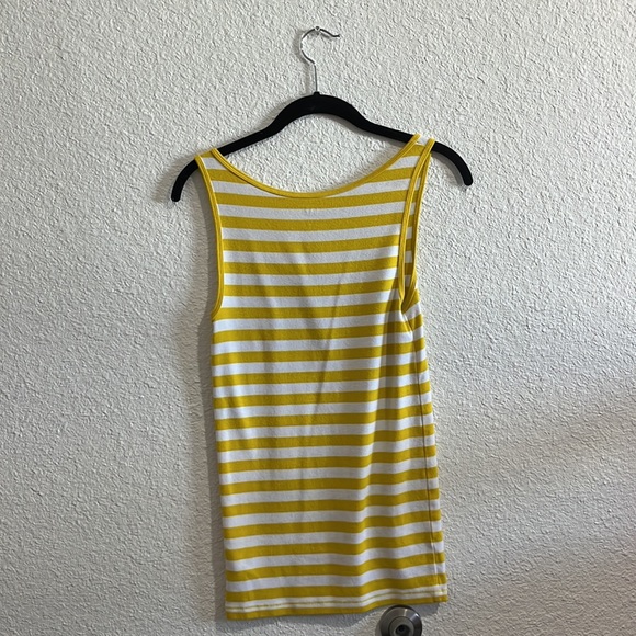 Yellow and white striped tank top - Picture 2 of 2